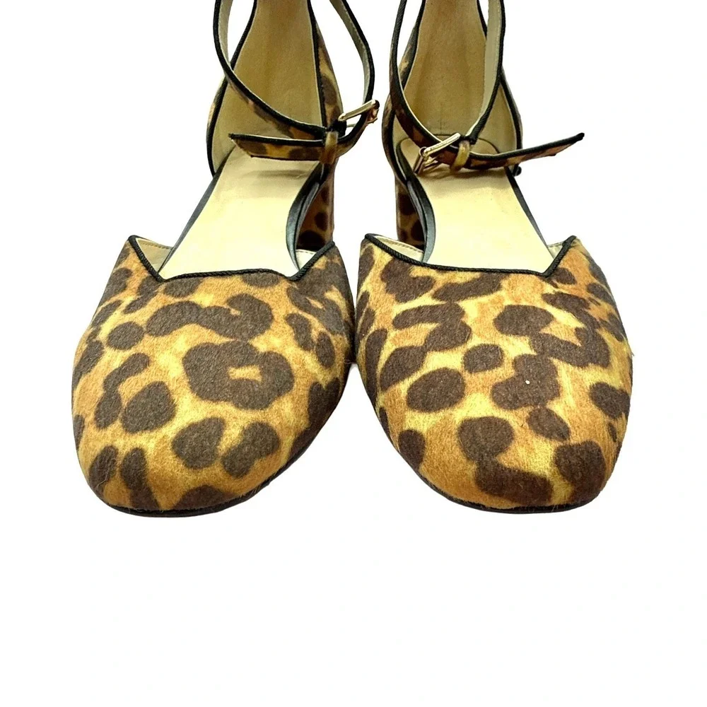 Leopard Print Block Heel Ankle Strap Sandals Size 9.5M‎ CAbi Kiki